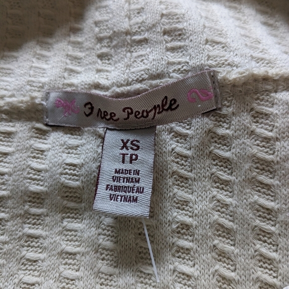 Free People Juicy Long Sleeve Women's Waffle Mock Longsleeve Size Xs Stone Cold - Picture 7 of 10